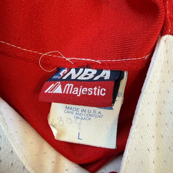 Vintage LA Clippers NBA Majestic Baseball Jersey Size L Red/White/Blue - Picture 5 of 12